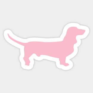 Pink Dachshund Silhouette Sticker